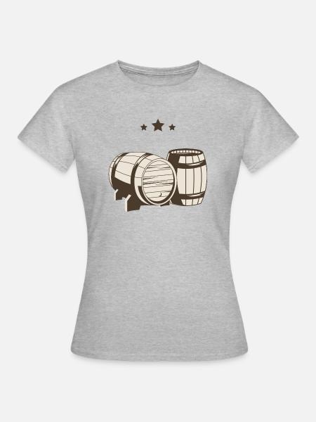Bierfässer Bier Sterne - Frauen T-Shirt - Grau meliert
