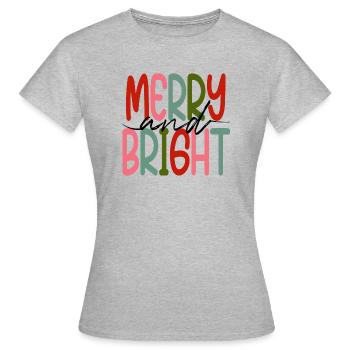 Merry and Bright Christmas - Women's T-Shirt - heather grey - Front - AI Model Female 172 dark (172cm)