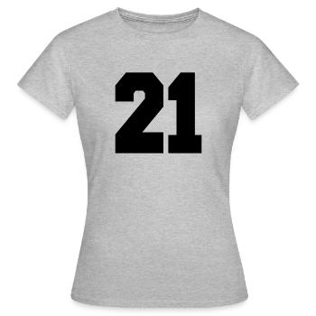 21 numéro de maillot de sport, 21 numéro de dos - T-shirt Femme - gris chiné - Devant - AI Model Female 172 dark (172cm)