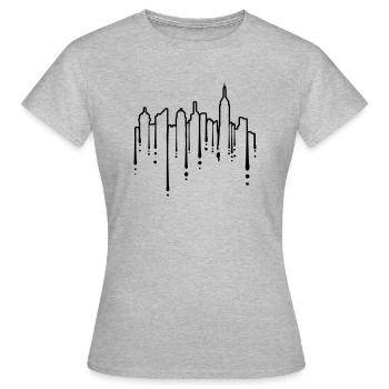 Silhouette Graffiti Gratte-ciel - T-shirt Femme - gris chiné - Devant - AI Model Female 172 dark (172cm)