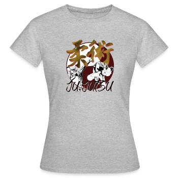 Ju Jutsu Ju-Jitsu Ying Yang Kanji - Frauen T-Shirt - Grau meliert - Vorne - AI Model Female 172 dark (172cm)