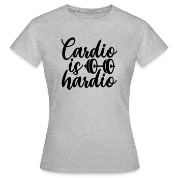 Cardio ist Hardio - Frauen T-Shirt - Grau meliert - Vorne - AI Model Female 172 dark (172cm)