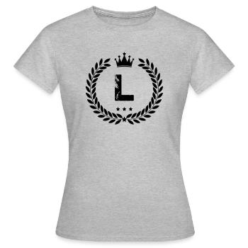 Armoiries L - T-shirt Femme - gris chiné - Devant - AI Model Female 172 dark (172cm)