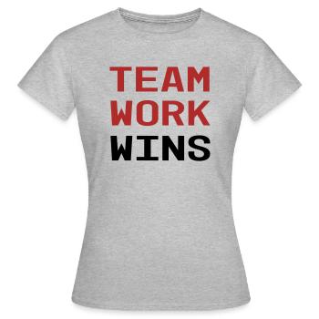Teamwork - Frauen T-Shirt - Grau meliert - Vorne - AI Model Female 172 dark (172cm)