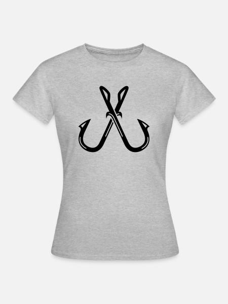 Angeln - Frauen T-Shirt - Grau meliert