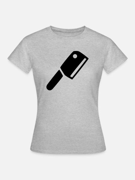 couteau de cuisine - T-shirt Femme - gris chiné
