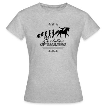 Evolution Girls Vaulting Équitation Cheval - T-shirt Femme - gris chiné - Devant - AI Model Female 172 dark (172cm)