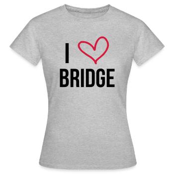 I Love Bridge - T-shirt Femme - gris chiné - Devant - AI Model Female 172 dark (172cm)