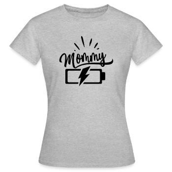 Mommy battery black - T-shirt Femme - gris chiné - Devant - AI Model Female 172 dark (172cm)