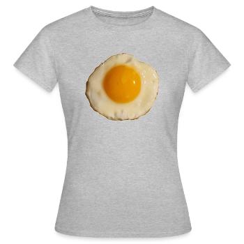 Ei of the tiger | Frohe Ostern Spiegelei SongShirt - Frauen T-Shirt - Grau meliert - Vorne - AI Model Female 172 dark (172cm)