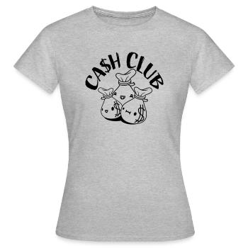 Friends Cash Club Sacs d’argent - T-shirt Femme - gris chiné - Devant - AI Model Female 172 dark (172cm)