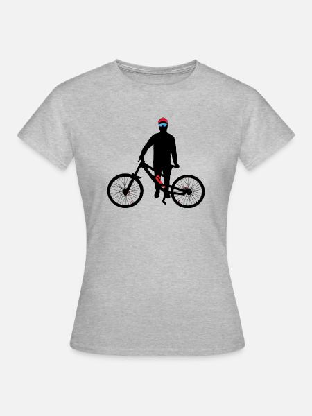 dh III BLACK RED - Frauen T-Shirt - Grau meliert
