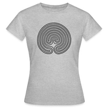 Labyrinth - Frauen T-Shirt - Grau meliert - Vorne - AI Model Female 172 dark (172cm)