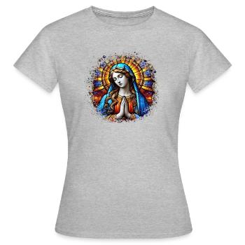 Stechpalme Maria Maria Madonna Mariana Jungfrau Maria Heilig - Frauen T-Shirt - Grau meliert - Vorne - AI Model Female 172 dark (172cm)