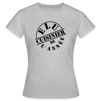 Élu cuisinier de lannée - T-shirt Femme - gris chiné - Devant - AI Model Female 172 dark (172cm)