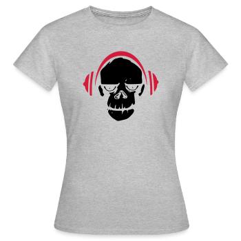 Affe - Kopfhörer - Frauen T-Shirt - Grau meliert - Vorne - AI Model Female 172 dark (172cm)