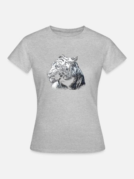 tiger - Frauen T-Shirt - Grau meliert