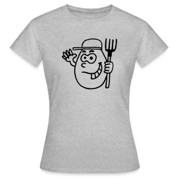 landei_a_112011_1c - T-shirt Femme - gris chiné - Devant - AI Model Female 172 dark (172cm)
