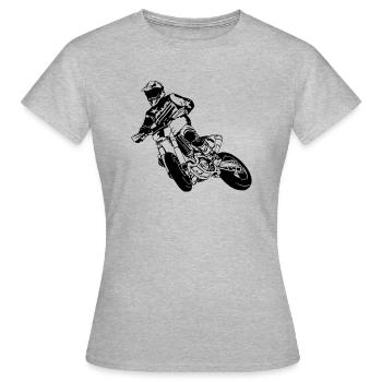 Supermoto - Frauen T-Shirt - Grau meliert - Vorne - AI Model Female 172 dark (172cm)