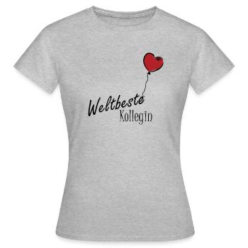 Weltbeste Kollegin - Frauen T-Shirt - Grau meliert - Vorne - AI Model Female 172 dark (172cm)