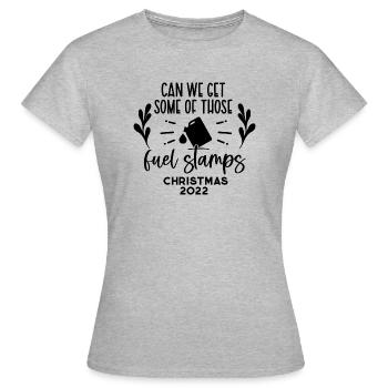 timbres carburant - T-shirt Femme - gris chiné - Devant - AI Model Female 172 dark (172cm)