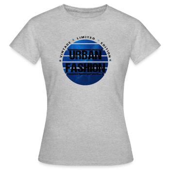 Urban Fashion Limited bleu - T-shirt Femme - gris chiné - Devant - AI Model Female 172 dark (172cm)