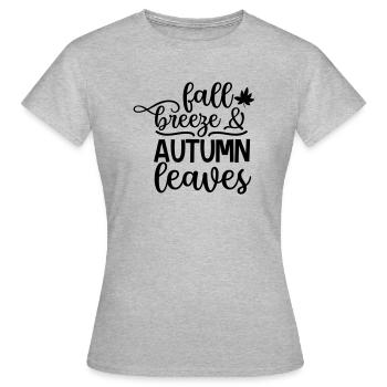 3 fall leaves autumn breeze - Frauen T-Shirt - Grau meliert - Vorne - AI Model Female 172 dark (172cm)