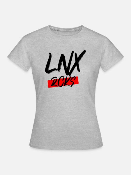 LINUX ROCKS LNX RCKS - Frauen T-Shirt - Grau meliert