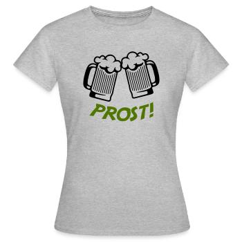 bier prost - Frauen T-Shirt - Grau meliert - Vorne - AI Model Female 172 dark (172cm)