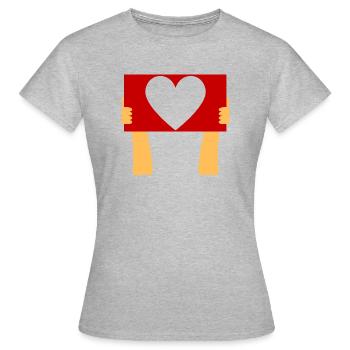 Panneau déclaration d'amour - T-shirt Femme - gris chiné - Devant - AI Model Female 172 dark (172cm)