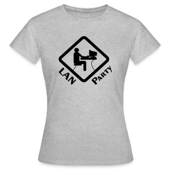 LAN Party - Tasse - Frauen T-Shirt - Grau meliert - Vorne - AI Model Female 172 dark (172cm)