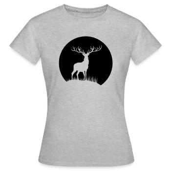 Cerf au clair de lune - T-shirt Femme - gris chiné - Devant - AI Model Female 172 dark (172cm)