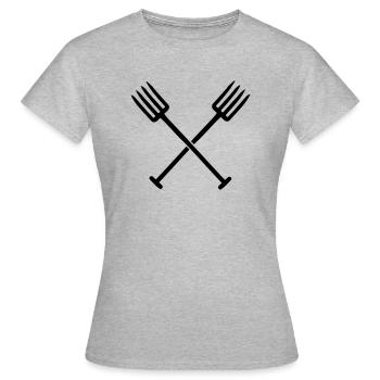 Fourche à foin - T-shirt Femme - gris chiné - Devant - AI Model Female 172 dark (172cm)