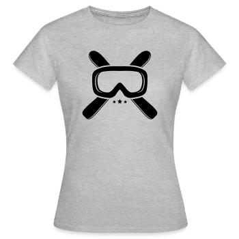 Ski, Snowboard, Sports, Cool, Winter, Vintage - T-shirt Femme - gris chiné - Devant - AI Model Female 172 dark (172cm)