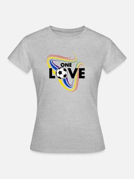 one love Fußball Pride - Frauen T-Shirt - Grau meliert