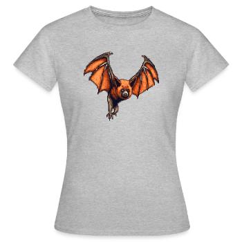Pixeliger Flughund in retro 8 Bit Grafik - Frauen T-Shirt - Grau meliert - Vorne - AI Model Female 172 dark (172cm)