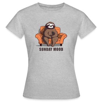 Sonntags Stimmung - Frauen T-Shirt - Grau meliert - Vorne - AI Model Female 172 dark (172cm)