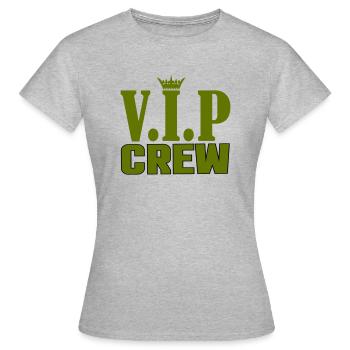 vip crew - Frauen T-Shirt - Grau meliert - Vorne - AI Model Female 172 dark (172cm)