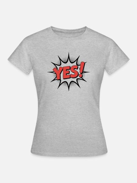 JA! Komische Explosion - Frauen T-Shirt - Grau meliert