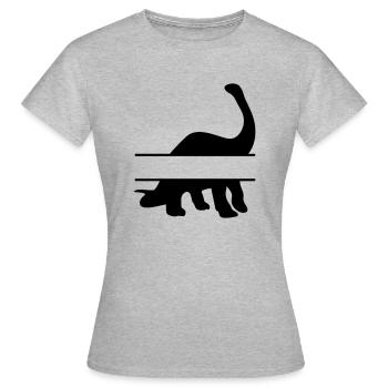 Dinosaures - propre texte, propre nom - T-shirt Femme - gris chiné - Devant - AI Model Female 172 dark (172cm)