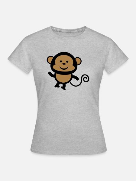 monkey comic - Frauen T-Shirt - Grau meliert