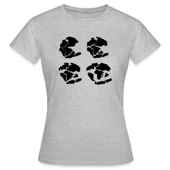 pangaea triassique crétacé - T-shirt Femme - gris chiné - Devant - AI Model Female 172 dark (172cm)