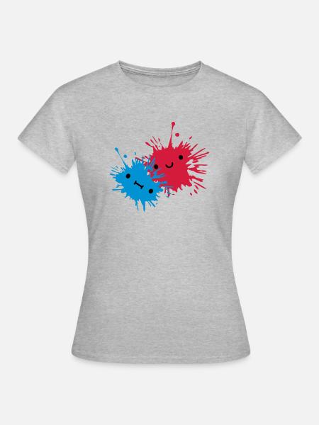 2 Suesse Kleckse - Frauen T-Shirt - Grau meliert