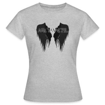 Erzengel schwarz Flügel - Frauen T-Shirt - Grau meliert - Vorne - AI Model Female 172 dark (172cm)