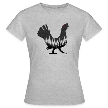 Grand tétras - T-shirt Femme - gris chiné - Devant - AI Model Female 172 dark (172cm)