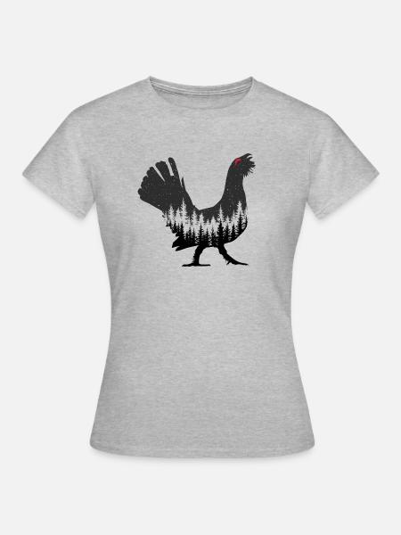 Auerhahn - Frauen T-Shirt - Grau meliert