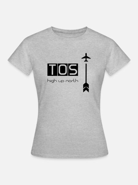 Aéroport TOS de Tromsø // High Up North // Norvège - T-shirt Femme - gris chiné
