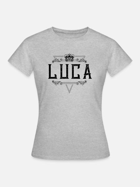 Luca Name - Frauen T-Shirt - Grau meliert