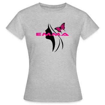 Emma - Frauen T-Shirt - Grau meliert - Vorne - AI Model Female 172 dark (172cm)
