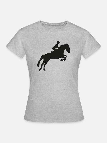 reiten - Frauen T-Shirt - Grau meliert